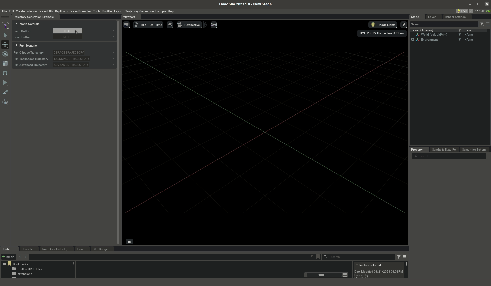 Following a C-Space Trajectory with LulaCSpaceTrajectoryGenerator